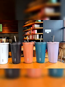 【READY STOCK】304 Stainless Steel Tyeso Thermos Cup Tumbler Cup with Straw Vacuum Water Bottle Cool Ice Cup Coffee Mug
