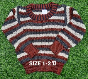 เสื้อกันหนาวไหมพรมเด็ก เสื้อกันหนาวสวมหัวเด็กอายุ 1-8 ปี