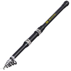 Joran Pancing Teleskopik Portabel Tongkat Pancing Berputar Super Keras Bahan Serat Kaca 2.1M-3.0M Bepergian Ultra Ringan untuk Memancing Di Kapal
