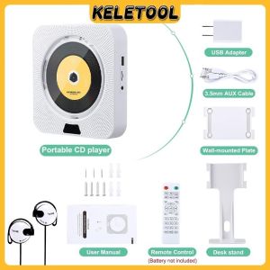 Wall mounted CD player built in HIFI speaker Bluetooth FM radio compact wall hanging music player for home decoration