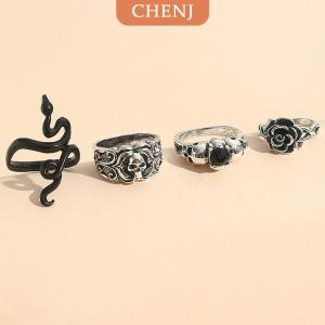 [COD] CHENJ แหวนแฟชั่นโจ๊กเกอร์พังค์สุดสร้างสรรค์สำหรับผู้ชายแหวนคู่โครงกระดูกแนวกอธิกย้อนยุคเครื่องประดับของขวัญ1ชุด