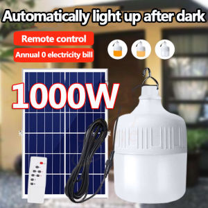 Ready stock 1000W Lampu solar tahan 24jam Minyak rahmah Lampu solar outdoor waterproof Portable Lamp Rechargeable light bulb Led light night market Solar outdoor light  Led solar light outdoor Solar light bulb Solar bulb outdoor light Camping light outdoo