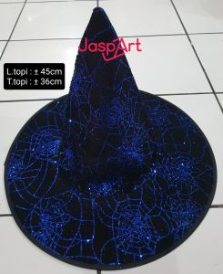 [Bahan Beludru] Topi Penyihir Murah Motif Laba Laba Cosplay Kostum Halloween Pesta