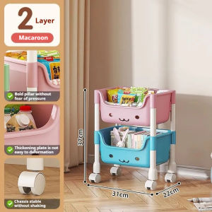 <𝙇𝙖𝙯𝙈𝙖𝙡𝙡> 2/3/4/5 Tier Childrens Toy Storage Rack Household Storage Shelf Snack Small Cart Finishing Rack