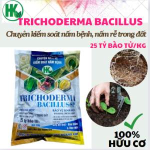 MEN Ủ TRICHODERMA BACILLUS HOÀNG KIM 25 TỶ BÀO TỬ/ KIỂM SOÁT NẤM BỆNH NẤM RỄ TRONG ĐẤT GÓI 1KG