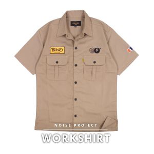 WOLV Kemeja Pria workshirt Kemeja Kerja Light Blue