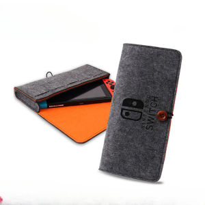 Carrying Case for Nintendo Switch Portable Travel Carrying Bag Ultra Slim Professional Protective Felt Pouch for Nintendo Switch with 5 Game Cartridges Holders by Q-shop-direct
