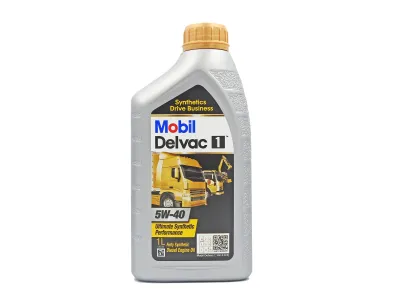 Mobil Delvac 1 CI-4+ 5W40 Fully-Synthetic Diesel Engine Oil (1 Liter)