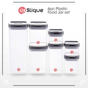 SLIQUE Storage Jar [Set of 7] Food Container Food Cereal Candy Storage Stackable Lid BPA Free