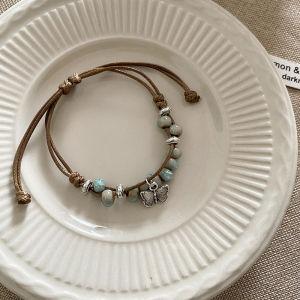 OR🧸 Keramik Manik-manik Anyaman Kupu-kupu Gelang Wanita Gelang Retro Gelang Gaya Etnik COD