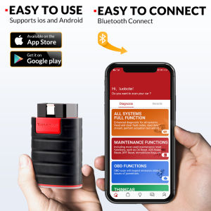 Thinkdiag OBD2 Scanner Bluetooth All System Bidirectional scan Tool OE Level Diagnostic Tools with ECU Coding15+ Service Functions All Software 1 Year Free fits for iPhone & Android