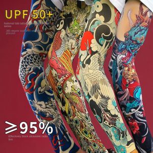GREYDAWN Elastic Flower Arm Tattoo Sleeve Breathable Flower Arm Pattern Men Sunscreen Sleeve Arm Warmers Seamless Sun Protection Cover Men/Women