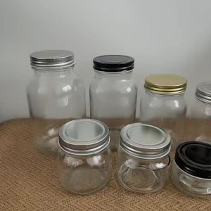 New Glass Container Jars with Airtight Lids Wide Mouth & Standard Mouth for Canning Preserving Meal Prep Oats Jam Jelly