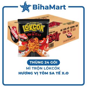 [THÙNG 24 GÓI] - WORLD SPICE - Mì trộn LókCók hương vị Tôm sa tế X.O Mì trộn tôm sa tế X.O LokCok Mì ăn liền LokCok (99g/gói)