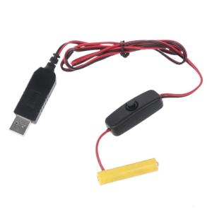 Universal 1.5V AAA Eliminator USB Power Supply Cable Switch Replace AAA for Electric Toy Clock LED Strip