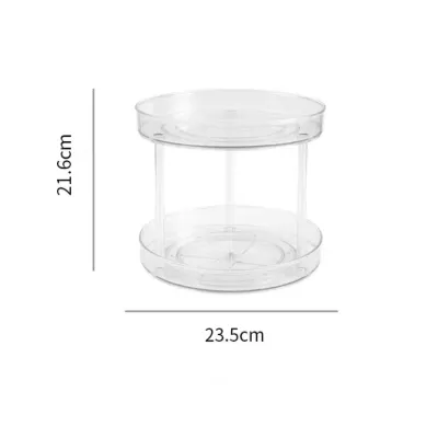 Home Signature 360 degree Acrylic Box Lazy Susan Tray Transparent Rotatable Kitchen Condiment Storage Rack Seasoning Transparent Rack