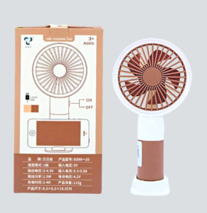 Handheld Mini Fan – USB Rechargeable & Battery Operated Portable Cooling Fan for Travel Beach Vacation Lightweight Personal Fan ( B399-10 )