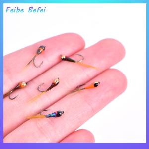 [Feibe Befei] 6PCS Copper Head Nymph Beadheads Fly Trout Grayling Trout Fishing Quick Sink Fly