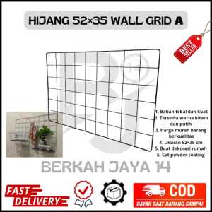 HIJANG BESI 52x35 CM HIASAN DINDING GRADE A WIRE GRID KERANJANG BAHAN BESI TEBAL RAK GANTUNG DEKORASI HARGA MURAH BARANG BERKUALITAS PROMO DISKON TERLARIS