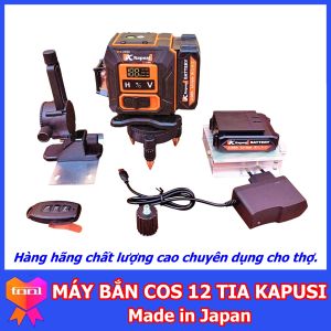 Máy cân bằng laser cân mực laze 12 tia xanh chính hãng Kapusi Japan tặng kèm 2 pin 1 chân 1m2