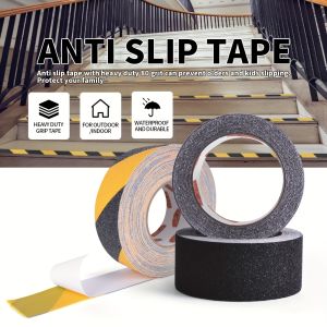 Anti-skid Hazard Tape Black And Yellow Safety Tape Black Safety Tape Anti-skid Warning Tape Roll For Indoor And Outdoor Stairs Anti-skid Warning Floor Tape Strong Grip Tape