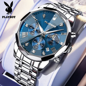 PLAYBOY watch for men 100% original waterproof chronograph luminous moon phase fashion diamond dial with gift box