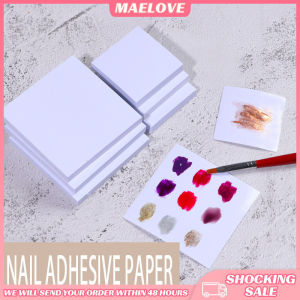 50pcs Disposable Sheets of Nail Color Paper Palette Waterproof Sticker Gel Mixed Drawing Paper DIY Tearable Nail Tools