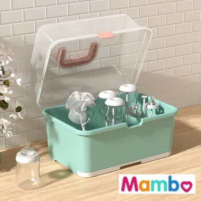 Baby Feeding Bottle Drying Rack With Cover Baby Bottle Storage Box Container and Organizer Baby Cutlery Storage Box