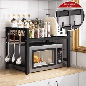 1pc Expandable 42-64cm Microwave Shelf Organizer Moisture And Rust Proof Microwave Countertop OrganizerTableware Storage2026