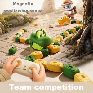 Magnetic Eating Snake Remote Control Car Toy for Boys Dual Player Battle Greedy Bean Childrens Birthday Gift