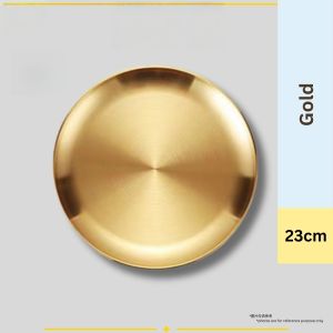 🇰🇷 Korean Style Decoration Serving Plate Stainless Steel Dining Pinggan Emas Gold Silver Plate 烤肉盘