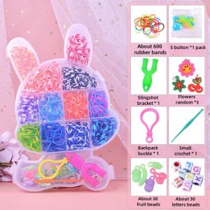EmmAmy® DIY Rainbow Loom Band Kit Hand Knitter Bracelet Design Craft Kit Rubber Band Weave Set Braided Bracelet Colorful creative gifts