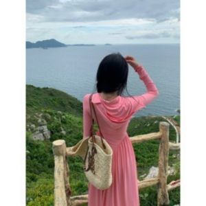 Áo Chống Nắng Váy Chống Nắng Toàn Thân Có Mũ Che Mặt From Rộng Chất Vải Thun Lạnh Chống Tia Uv MAI18STORE
