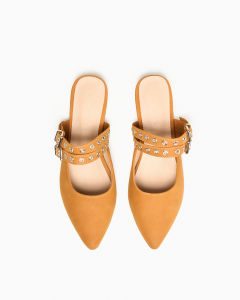 Mellowco Ivy Sleek รองเท้าเปิดส้นหัวแหลมหนัง Suede M7-5029