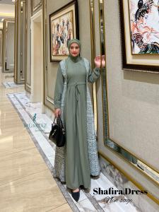 NEW GAMIS REMAJA SIMPEL ELEGAN MUSLIMAH SHAFIRA DRESS  ALEEVA MIX CREPE PALING LARISS OOTD MUSLIMAH BY MUMTAZ