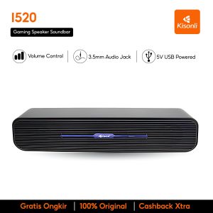 KISONLI Gaming Speaker Soundbar Laptop/Komputer I520 Design Long Strip With Volume Control