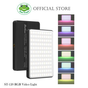 Seafrogs ST-120 Panel Mini LED Video Light Dimmable CRI95+ Rechargeable RGB Fill Light With 6 Pcs Color Filter and Soft Diffuser For Vlog Live Streaming Photography