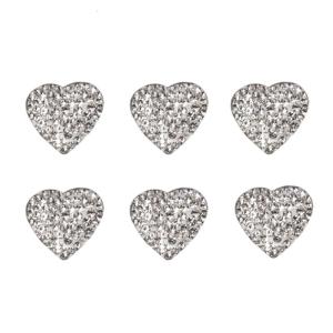 Gói 6 nhãn dán ô tô trái tim pha lê tự dính nội thất cho xe tăng cường sang trọng với thiết kế lấp lánh