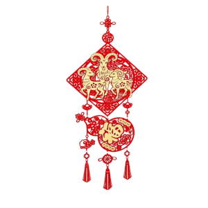 TUO29 With Tassel 2027 Lunar New Year Pendants Blessing Charm Flocking Spring Festival Pendants Atmosphere Chinese Style Sheep Decoration Pendant Wall Hanging