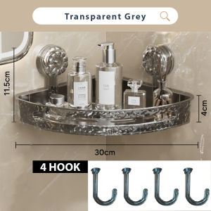 Innohut Rak Bilik Mandi Sedut Rak Penyimpanan Sedut Suction Cup Bathroom Corner Rack Storage Tray 吸盘式浴室转角置物架