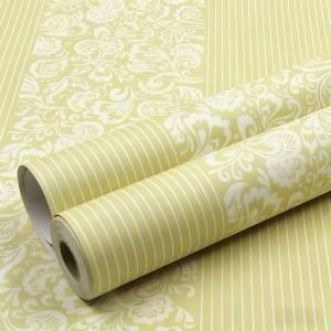 Floral Stripe Wallpaper Self Adhesive 10m*45cm Waterproof PVC Wall Sticker Home Decor