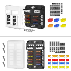 6/12 Way 36V Fuses Box Fuses Block Circuit with Negative Bus Waterproof Fuses Box for 12V/24V Automobile