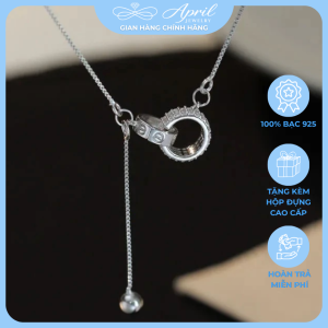 Dây chuyền bạc nữ mẫu Nhẫn Đôi Fall In Love chất liệu bạc 925 mẫu mới sang trọng APRIL JEWELRY DC011