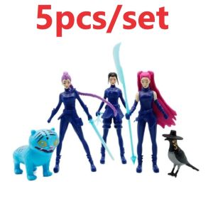 5pcs/Set Kpop Demon Hunters Action Figure Toy PVC Derpys Tiger Rumi Mira Zoey Sussy Figurine Doll For Fans Christmas Gift