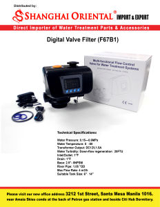 Digital Valve Filter (F67B) 1" IN/OUTLET 3/4" PIPE 1"F DRAIN  6"-14" TANK 4m³/h