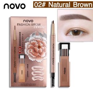 【การจัดส่ง 2-3 วัน】NOVO FASHION BROW Eyebrow เขียนคิ้ว ดินสอ คิ้ว ที่เขียนคิ้ว พร้อมไส้ดินสอ & บล๊อกคิ้ว 3 ชิ้น ขนาด12g