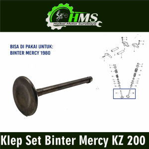 Klep Set Binter Mercy KZ 200 (Harga 1 PC) - Payung Klep Kelep Valve Set In Ex Kawasaki Binter Merci