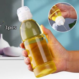 1/3pcs Plastic Squeeze Oil Bottle High Temperature Food Grade Oil Bottle Seasoning Bottle 487/ 600ml