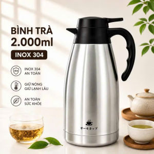 Bình pha trà giữ nhiệt 24h lõi Inox 304 2 lớp cách nhiệt dung tích 1200ml-2000ml-Hàng nội địa trung cao cấp