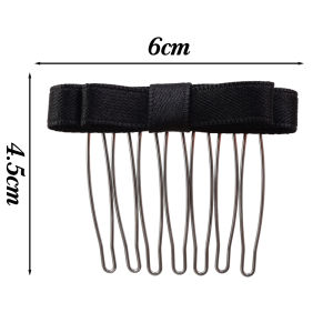 2Pcs Sweet Bow Hair Comb Barrettes Korean Ins Style Bangs Bowtie Hairpin Comb Bows Hair Clip for Women Girls Simple Trendy Hair Comb Clips Fashion Hair Accessories